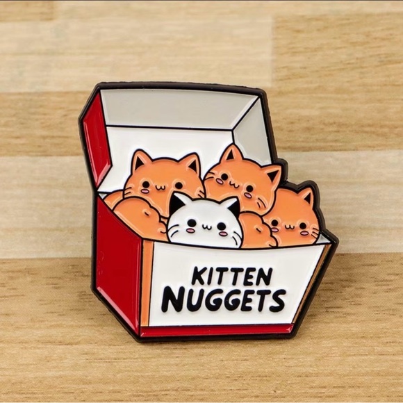 Jewelry - Cute Cat Enamel Pin - Red and White